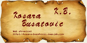 Kosara Bušatović vizit kartica